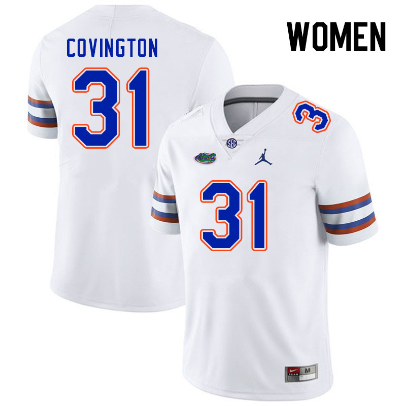 Women #31 Ahman Covington Florida Gators College Football Jerseys Stitched Sale-White